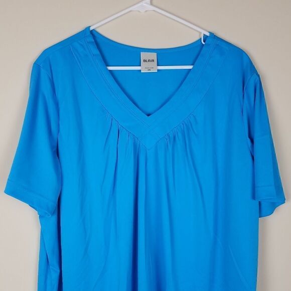 Blair Blue Vneck Top   - Picture 2 of 6